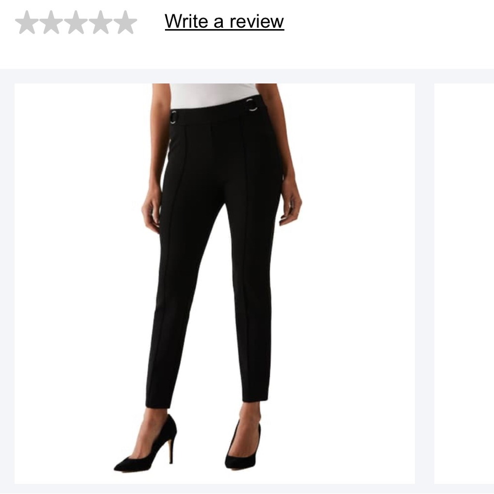 Black comfy work pants- Rafaella Women's Slim Leg Ankle Pants with Hardware